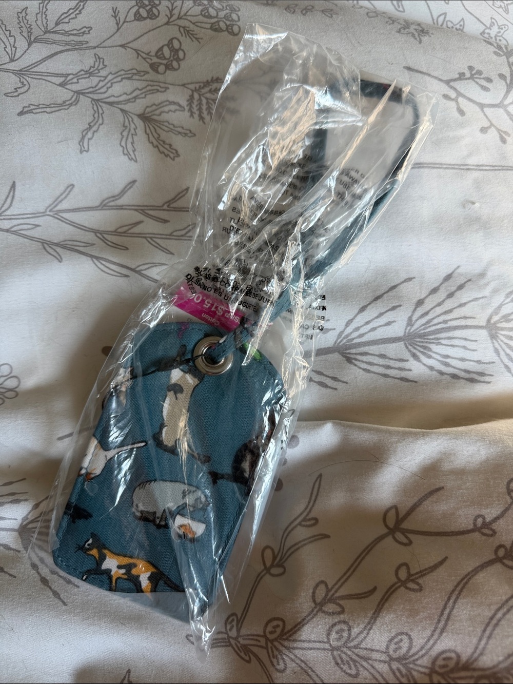 Vera Bradley Teal Cat’s Meow Luggage Tag